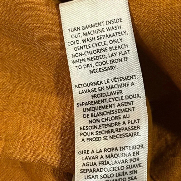 NWT MLL x Splendid Linen Blend Belted Wide Leg Jumpsuit Yellow Womens Small - Picture 13 of 15